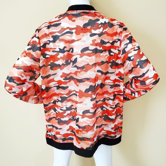 Touch Me Orange Camouflage Mesh Stretch Outerwear SZ 1X - Picture 5 of 8
